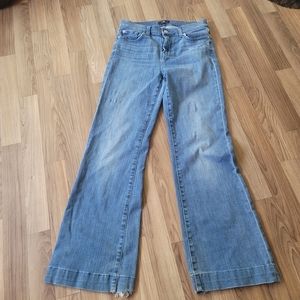 SEVEN FOR ALL MANKIND Jeans 29 Dojo Low Rise Wide Leg Dark Denim distress